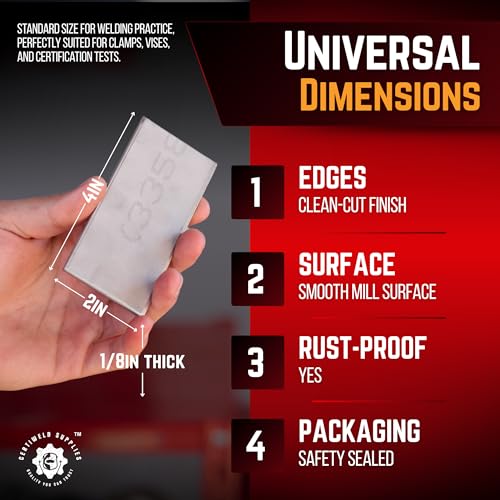 Image of Welding Practice Kit - 304 Stainless Steel, Welding Plate 2 x 4 x1 /8 Inch 20 Pack Welding Coupons,Suitable for MIG, TIG, Stick, Arc,MMA