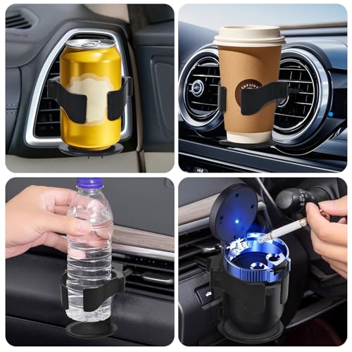Peevisap 2 Stück Getränkehalter Auto, Becherhalter Auto, Getränke Halter Auto, Flaschenhalter Auto, Mit Auto Belüftungs Clips, Für Kaffeebecher Und Getränkedose
