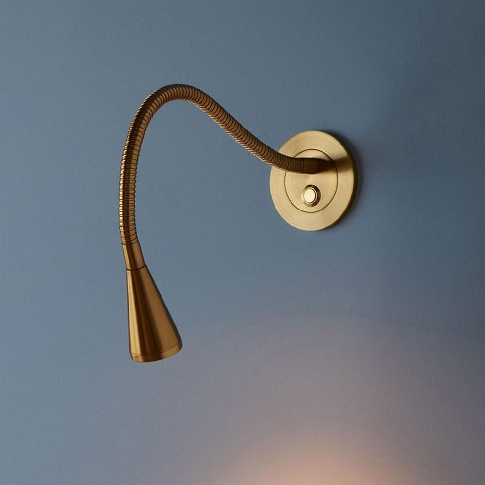 Wall Mount Reading Light LED Bedside Lamp Flexible Gooseneck Sconce with Push Switch, Modern Bedroom Headboard Light for Nighttime Reading