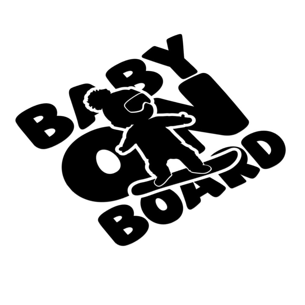 Baby On Board Car Sticker, Child Safety Awareness Sign, Window Bumper, Van Camper, Child On Board Vinyl Decal Sticker, Surfboard, Snowboard, Skateboard, Skiing Sticker (180mm x 170mm (LxH))