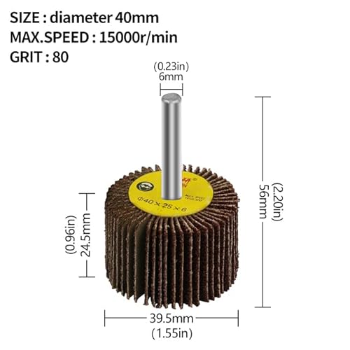 Torsor POLISHING WHEEL 6 Pack Sanding Flap Wheel 80 Grits Aluminum Oxide For Remove Rust Weld Burr 1/4 Shank Drill Rotary Tools Abrasive Cylindrical Flap Sander Handle Louver Grinding Head Sandpaper Impeller thumb #6