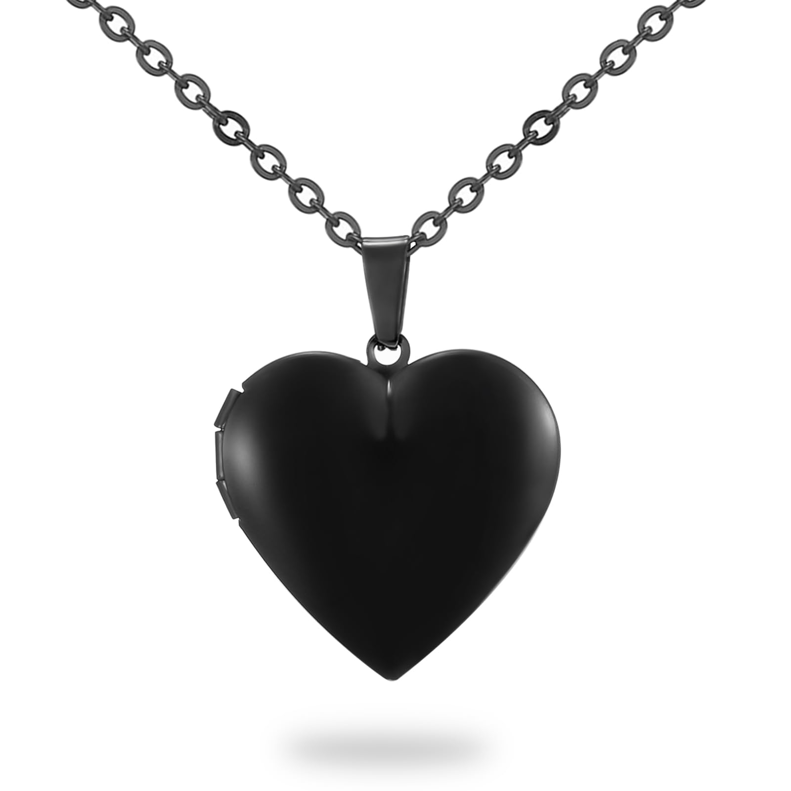 PHOCKSIN Personalized Locket Necklace for Women Photo Necklace with Customized Picture Birth Flower Birthstone Customizable Birthday Gifts #05 Heart Black regular(no customize)