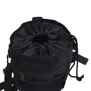 Cosmos pet snack bag pet training waist bag dog training food pet treat bag pouch with shoulder strap and carabiner black color 4 5 inches wide x 5 75 inches tall   cucciolini doodles