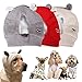 Gestrickte Hundemützen, Winter Haustier Hund Ohrenschützer Ohrenwärmer Abdeckungen Lärmschutz Hundekopf Wrap Kaninchen Kostüm Ruhige Ohren für mittelgroße Hunde Katzen (BEIGE)
