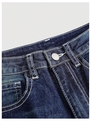 Verdusa Girl's Y2K Embroidery Flared Jeans Streetwear Bell Bottoms Fitted Denim Pants4