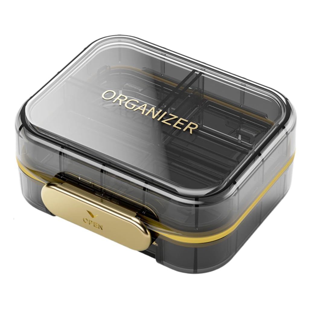 sodeber Travel Pills Organizers 7 Compartments Portable Case Clear Empty Box Vitamns Container