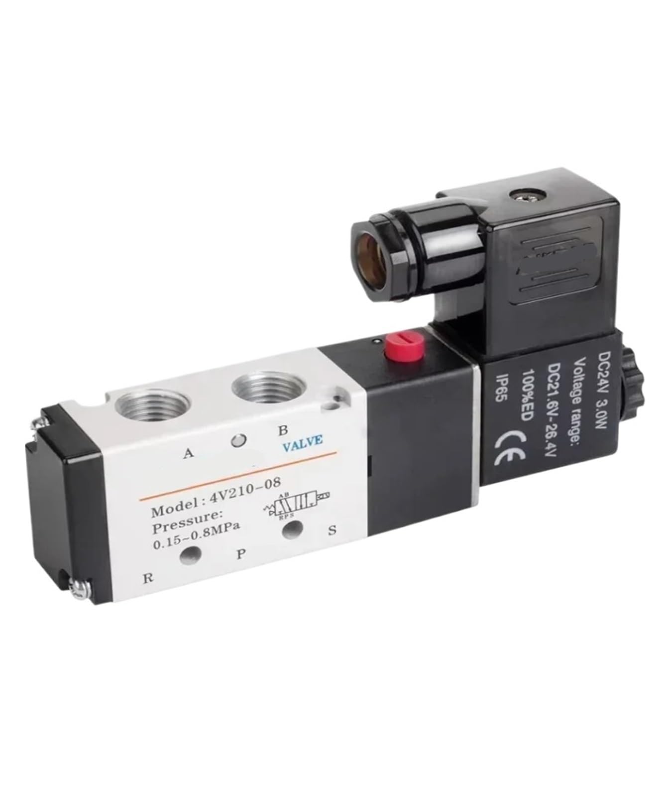 QRUYHBAJU Electromagnetic valve 4V110-06/4V210-08/4V310-10/4V410-15 two position five way single control(4V110-M5B DC24V)