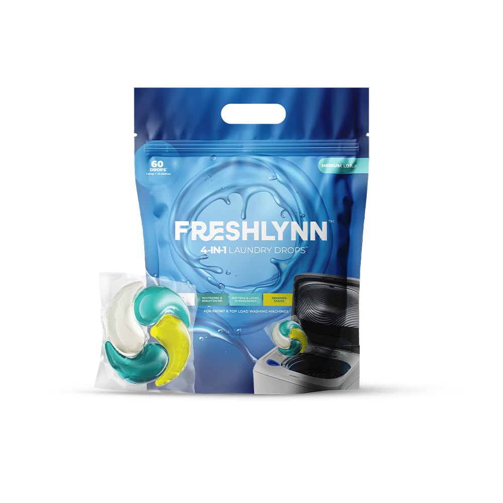 4-in-1 Dissolvable Magic Laundry Capsules - 60 Pcs | Bioenzyme Tough Stain Removal | 1 Drop = 15 Clothes | For Front & Top Load Machines | Softens, Brightens & Freshens | No Mess, No Measure-image-17