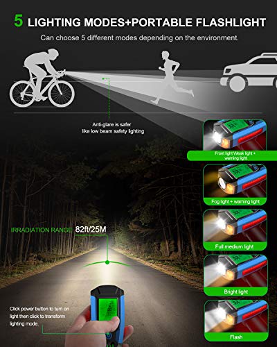 image for KLL Bike Light Set with Bike Speedometer, Bicycle Headlight Taillight,