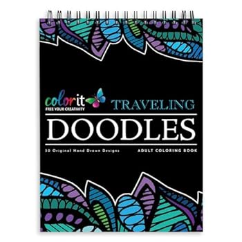 Spiral-bound ColorIt Traveling Doodles Illustrated By Virginia Falkinburg Book