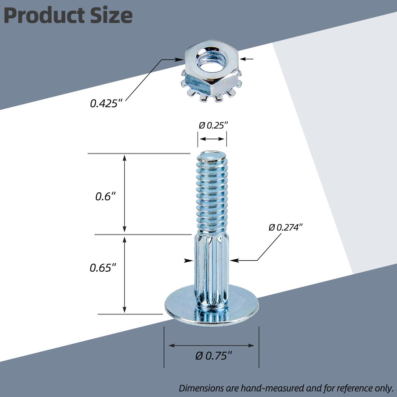 50 Pack 1 1/4" Carriage Bolt & Nut Kit for Overhead Todco Whiting Door Hinge Morgan Supreme Box Truck Trailer Roll Up Door Repair Parts Bolts