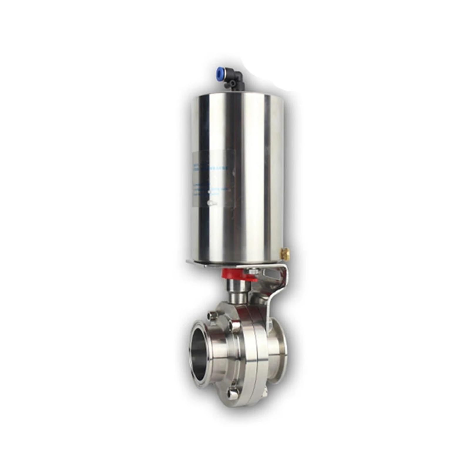 GQSHEIIRU 1-1/2" Pneumatic Butterfly Stainless Steel 304 Tri Clamp OD 50.5MM Actuator Single Acting