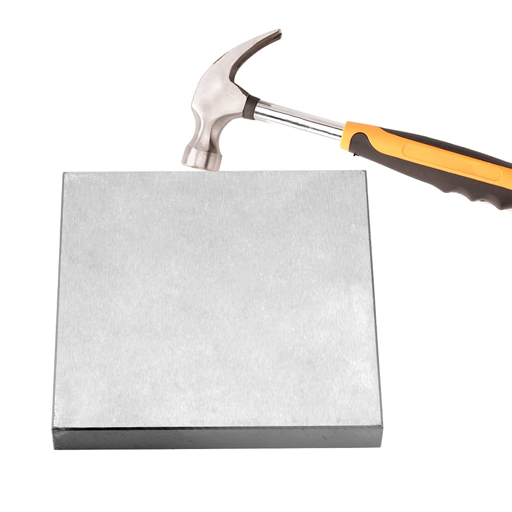 CHENTEC Stahl-Bankblock für Juweliere, Metall, Bankblock zum Stempeln und Schmuck (15,2 x 15,2 x 1,9 cm)