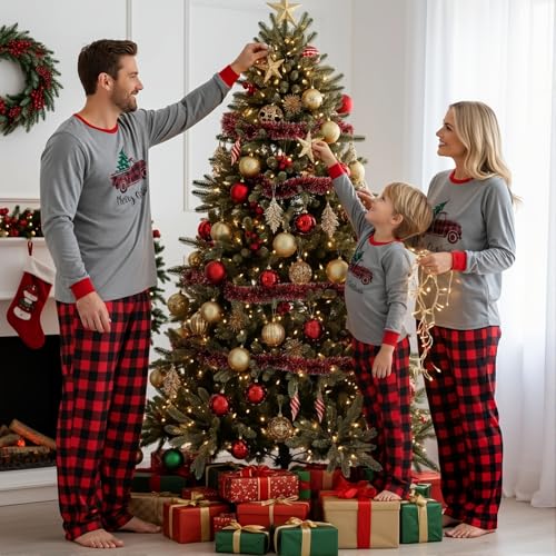 Image of Yaffi Matching Family Pajamas Sets Christmas PJ's Sleepwear for Kids & Adult