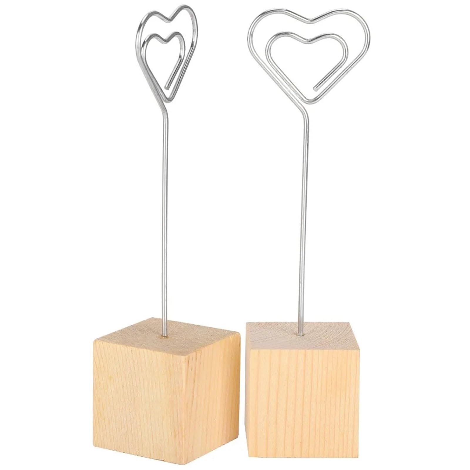 Memo-Clip-Halter, 20/50 Stück, Massivholzsockel, Fotohalter, Herzform, langlebiger Clip, Notizständer, 2,9 cm Breite, Eisen, Nachricht, Büro, Verwendung, für Tische, Laden, Etiketten, Büro, Hochzeit