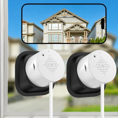 Septekon 2 Pack 2K Window Security Camera with No-Drill 18° Tilt Angle Mount, Dual-Band 2.4GHz & 5GHz WiFi, Indoor Camera for Outdoor Monitoring, Color Night Vision, AI Human Detection, White