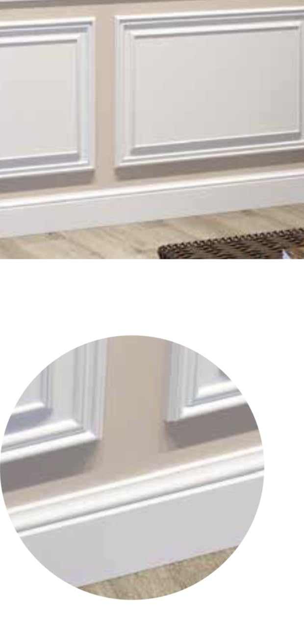 BATTISCOPA DUCALE CONFEZIONE MT. 20 (ASTE 2 METRI) DURO POLIMERO Resistente agli urti Altezza 8/10/12/15 cm IMPERMEABILI VERNICIABILI Facile montaggio (10, 15 CM)