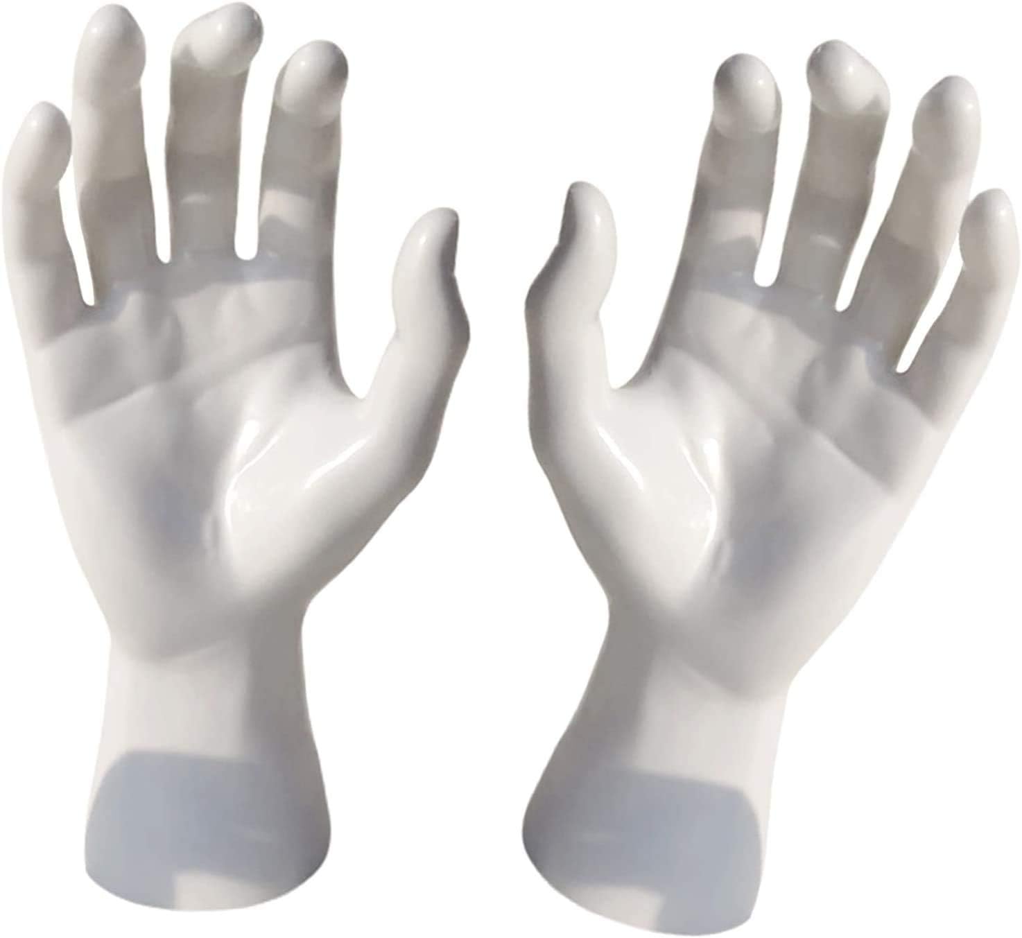 1 Pair Hand Mannequin Jewelry Display Stand Male Hand Model Bracelet Bangle Gloves Ring Display Stand Organizer Bracelet Holder - White