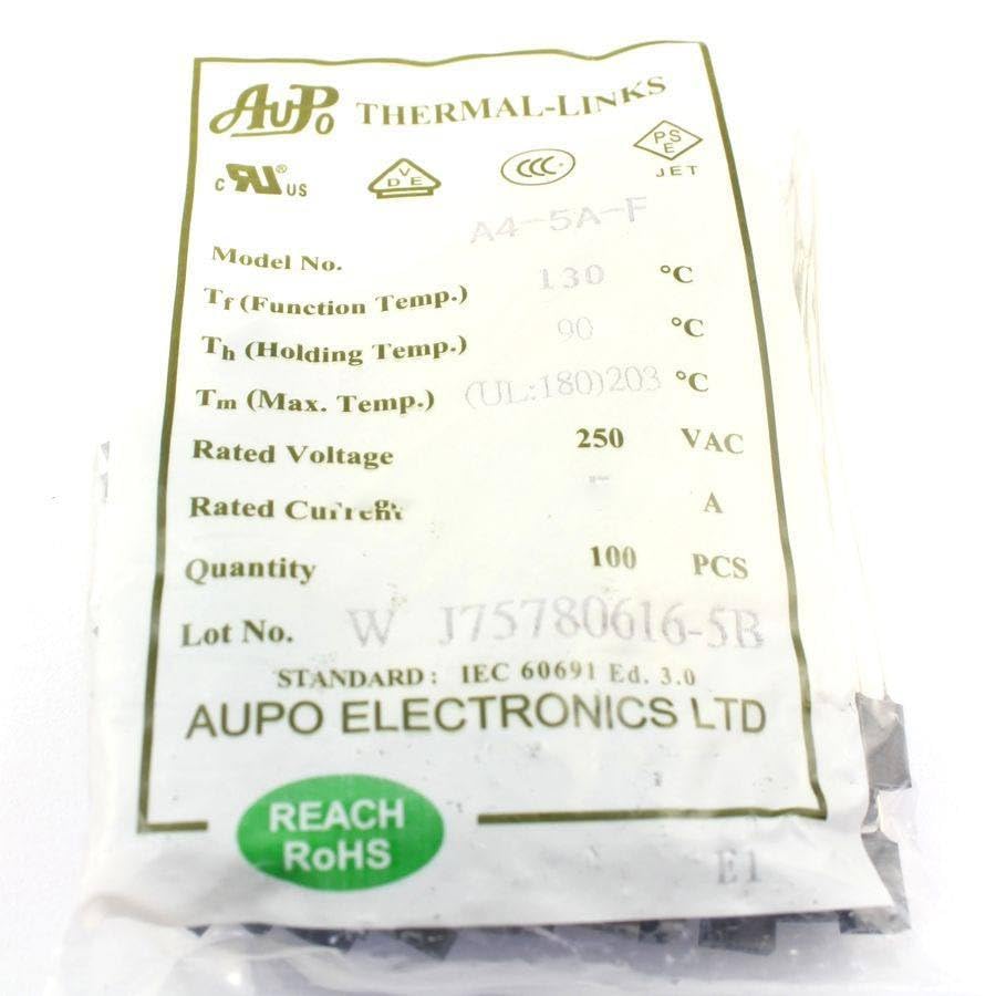 10 Pcs Thermal Fuse Cutoff TF 130 Degree 250V 5A A4-5A-F