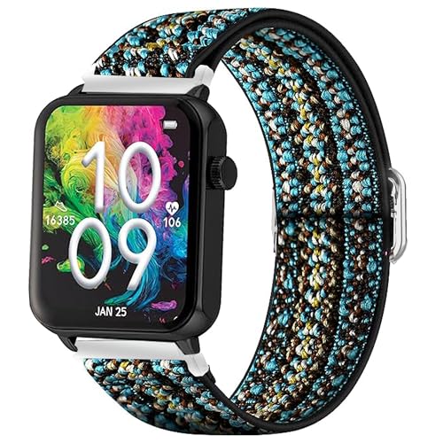 Compatible with Armitron Matrix Smartwatch bands, 20mm, 22mm Quick Release Stretch Elastics Nylon Adjustable Replacement Strap Accessories for Men & Women Compatible with Armitron Connect Matrix, Link, Lunar, Boom, Eclipse Smartwatch (Bluesky, 20mm size band)