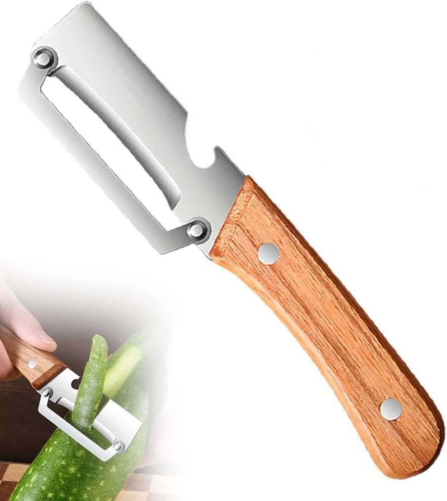 Descascador de vegetais premium multifuncional com cabo de madeir...