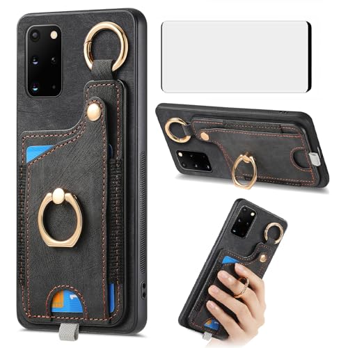 Coque Samsung S20+ 5G Asuwish étui portefeuille rigide avec anneau