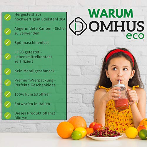 DOMHUS Premium herbruikbare stalen rietjes set niet-toxisch | Kunststofvrij product | Herbebossingsprojectpartner | 12… - Image 7