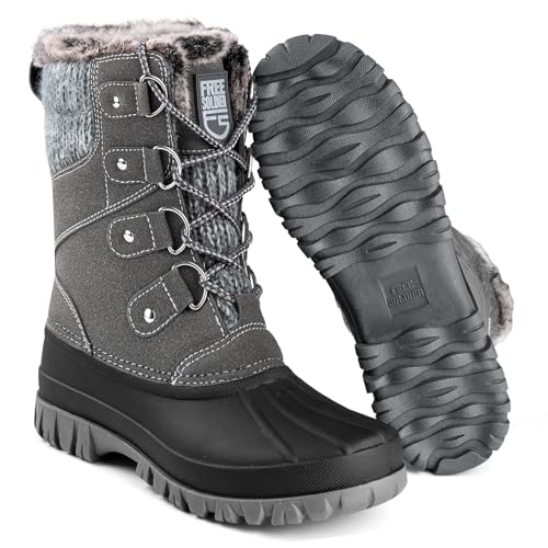 FREE-SOLDIER-Womens-Snow-Boots-Waterproof-Warm-Winter-Boots-for-Women-Outdoor-Comfortable-Fashion-Boots-Duck-Boots-Cold-WeatherGrey-8