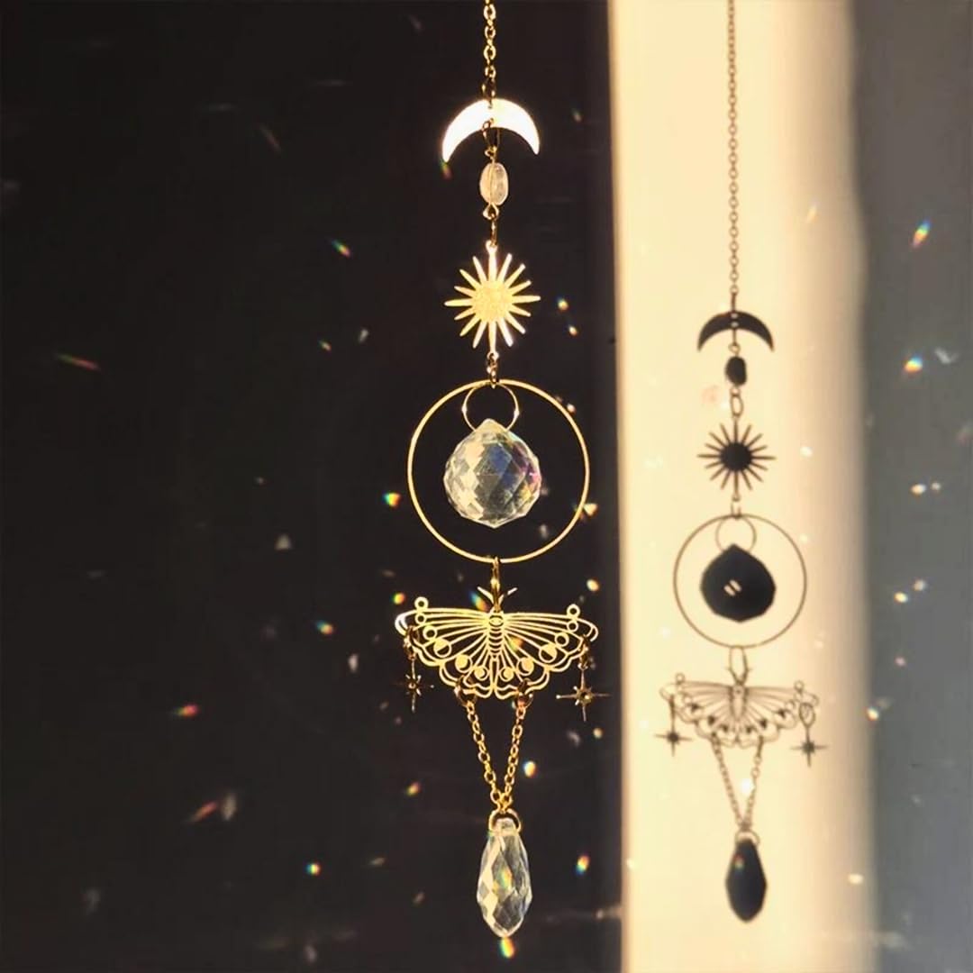 Sun Catcher, Butterfly Drop Crystals Suncatcher - Home Decor for Living Room, Hanging Prism Ornament with Rainbow Light Reflection, Window & Balcony Home Decor Gift for Women-image-28