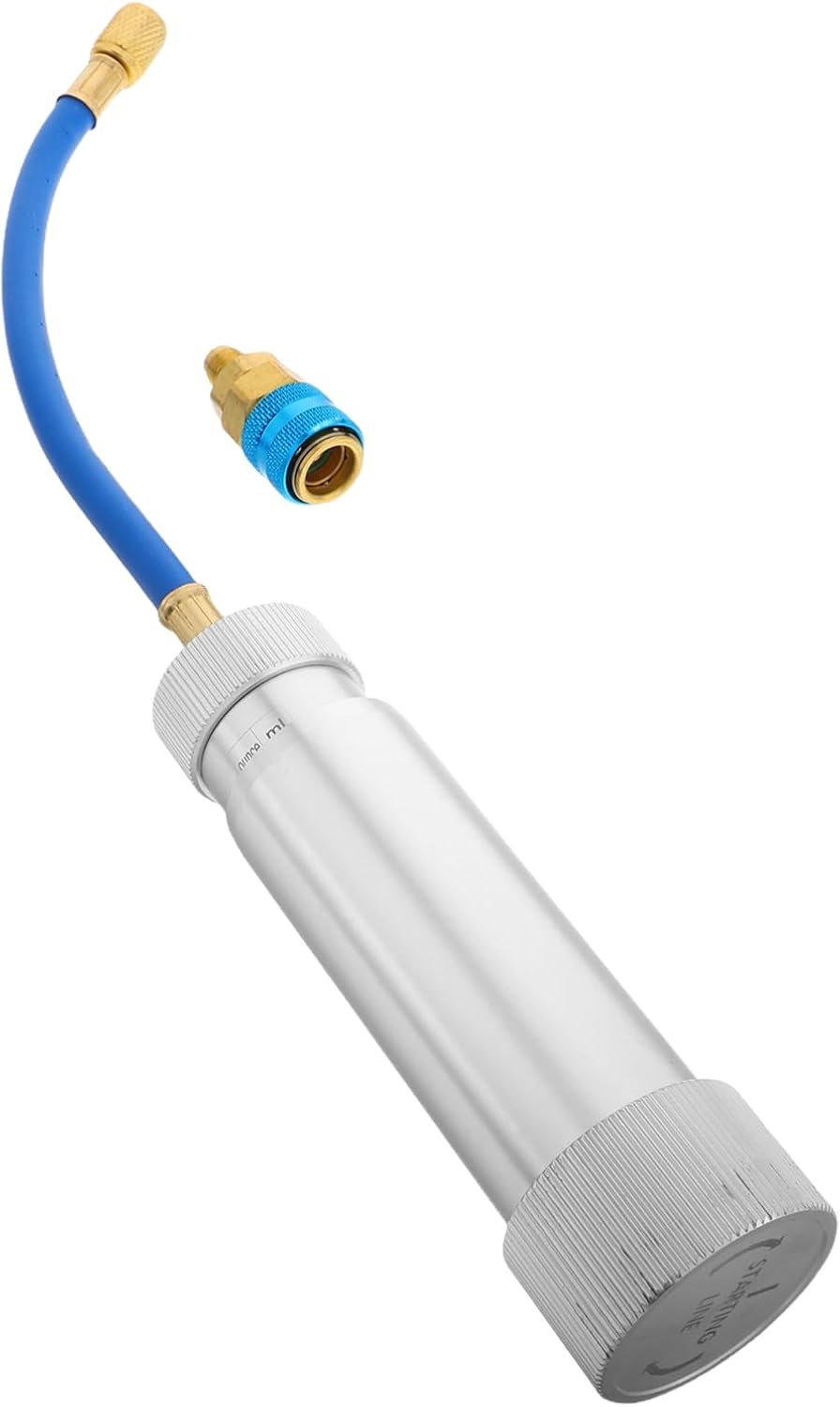 PRETYZOOM Car Ac Recharge Hose Adapter Tool Manual Screw in Oil and Dye Injector for Systems Compatibility Easy to Use for Leak Detection and Maintenance