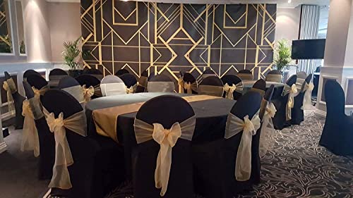 Obstal 100Pcs Black Spandex Dining Room Chair Covers For Living Room - Universal Stretch Chair Slipcovers Protector For Wedding, Banquet, And Party(100Pcs, Black) #TOP3