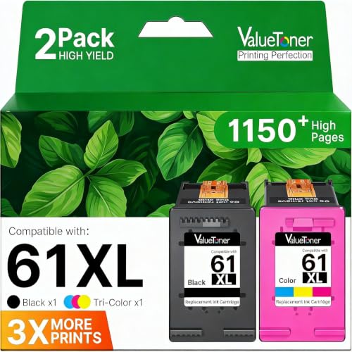 61XL Ink Cartridges Replacement for HP 61 Ink Cartridge Combo Pack for...