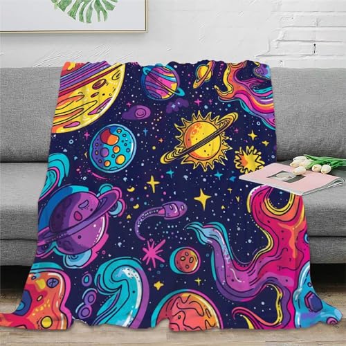 Couverture flanelle espace extérieur finition luxe lit douillet 3D - 2