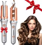 KIMUSE Automatic Rotating Curling Iron, 1.25 Inch - 4 Temp, Fast Heating, 2-Way Rotation, Anti-Scald & Tangle-Free, 30Min Auto Shut-Off, Dual Voltage for Travel, for All Hair Types & Beginners