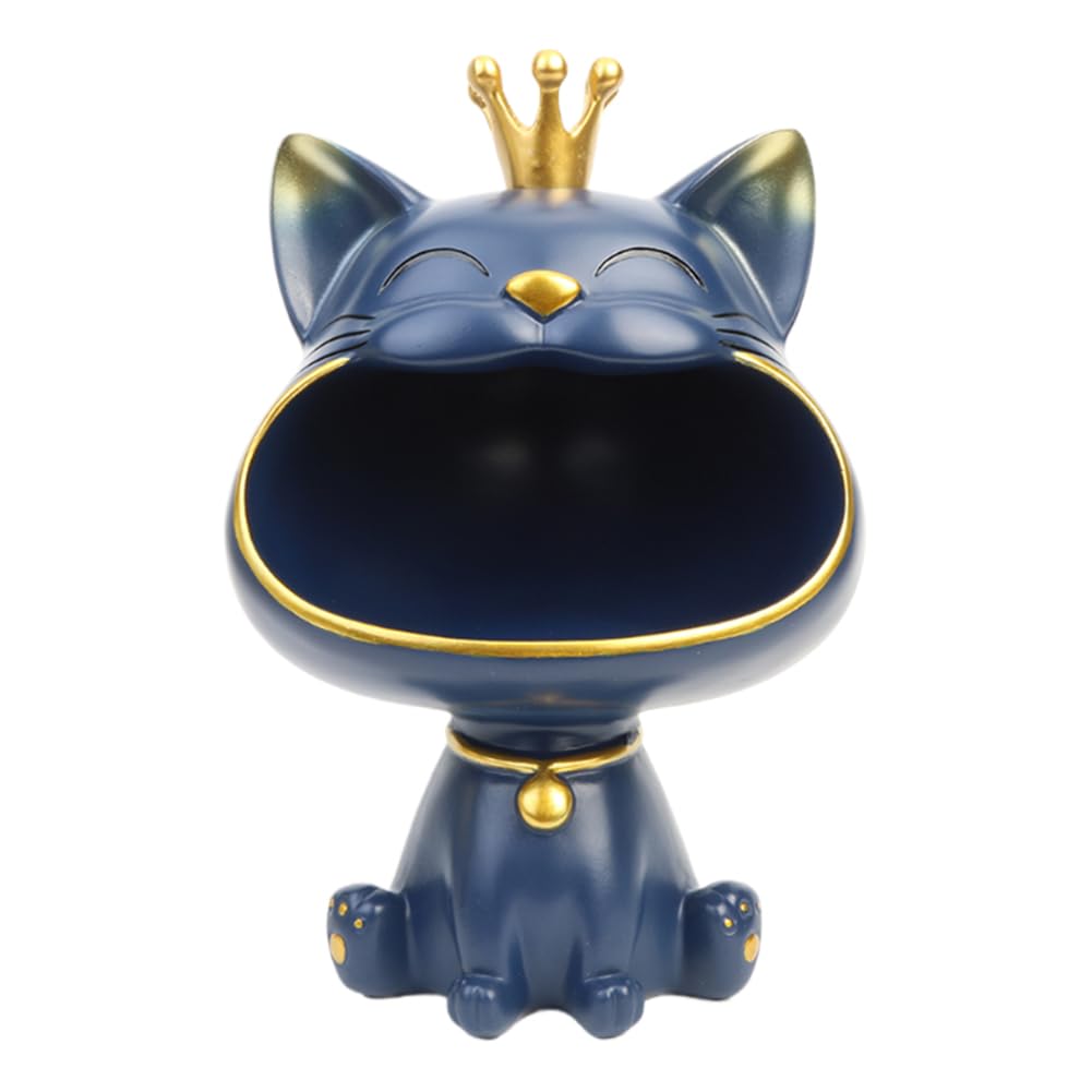 Amazon.co.jp: BLOOOK 笑い猫フィギュア 像 大きな口猫収納ボックス