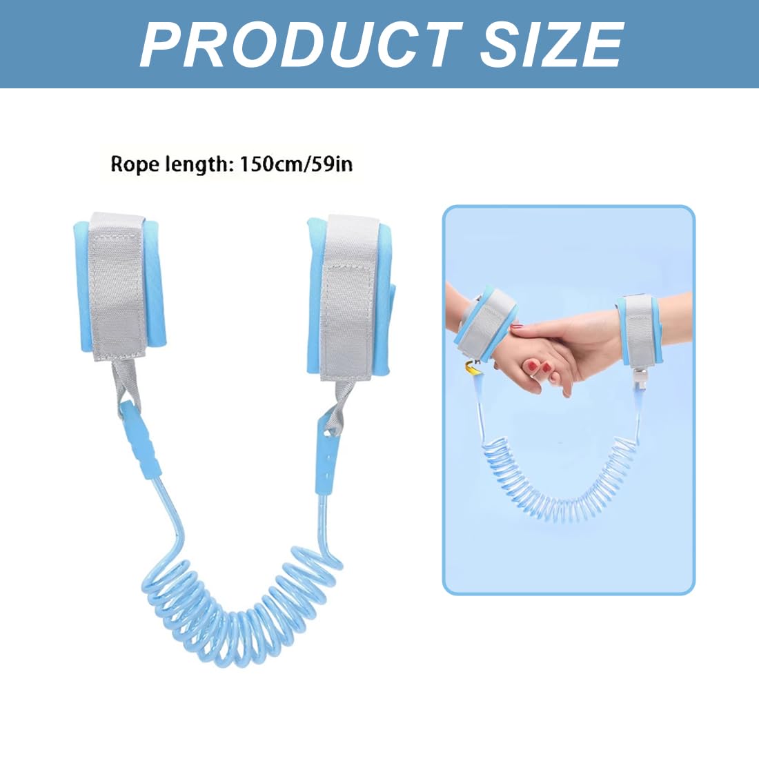 1 Pcs Harnais Enfant, 1.5M Bracelet Enfant Sécurité, 360 ° Réglable errure à induction magnétique Laisse Enfant Sécurité Poignet, Bracelet enfant securite, Bracelet Anti perte Harnais Laisse