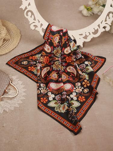 Image of Printed Poly Silken feel Scarf Stole for Women | Stylish, Soft, & Lightweight | Satin Feel Neck Scarf, Hair Scarf, Head Scarf for Women