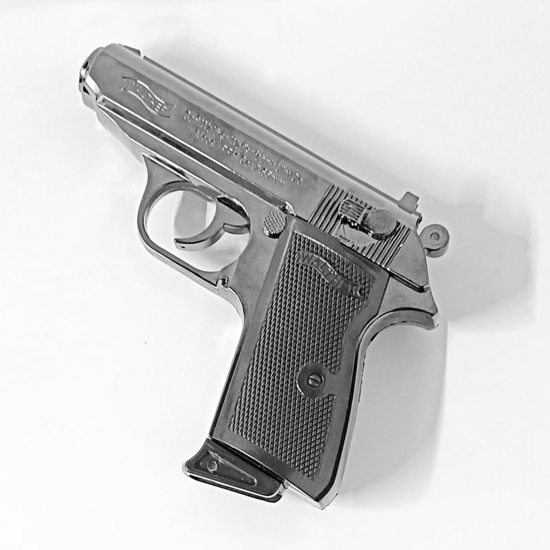 Image of Gun Pistol Lighter Heavy Weight Metal Body Real and Original Like Gun Pistol for Decorative, Smoking Filled with,Gas