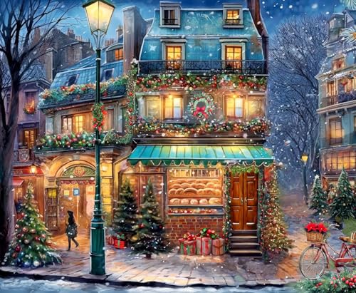 Springbok 34-01698 S Winter Wonderland Cafe 500 Piece Jigsaw Puzzle Is A Picturesque Holiday Scene Of A Cosy Cafe In The City cover