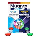 Mucinex Fast-Max Maximum Strength Day & Night Cold and Flu Medicine for Adults, Powerful Over-The-Counter Medication for Cold & Flu Symptoms, Fast Dissolving Liquid Gels, 24 Count