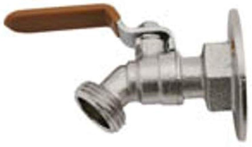 Legend Valve 107-474CP 1/4 Turn Brass Flanged Ball Sillcock Valve, Chrome Plated, 4.2"x3"x0.5"