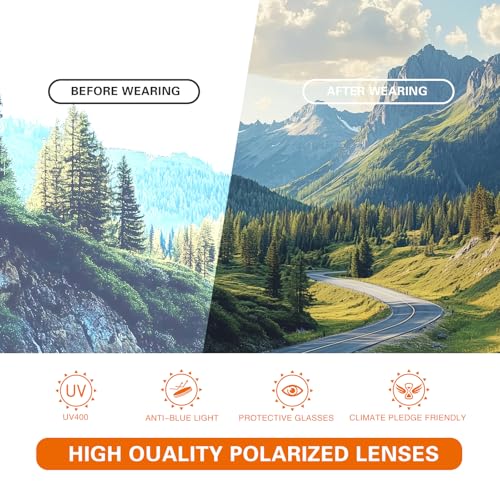 Image of suoso Sports Polarized Sunglasses for Men: Womens UV400 Protection Sun Glasses Wrap Around Goggles for Fishing Driving TR90