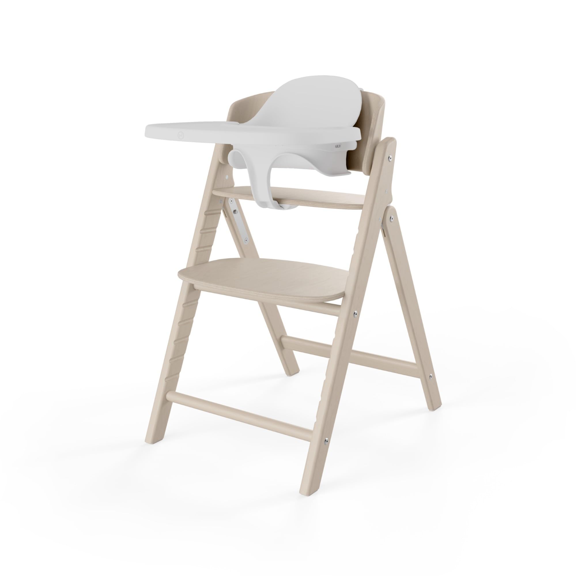 CYBEX Gold Trona 4 en 1 CLICK & FOLD, desde el nacimiento hasta los 99 años, incluye hamaca Gold Bouncer Nest, kit para bebés y bandeja, madera de haya/algodón/plástico, Light Natural