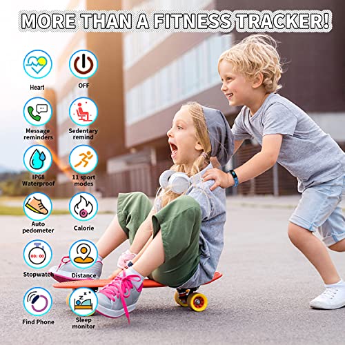 K-Berho Kids Watch Fitness Tracker, Fitness Watches For Kids, Activity Tracker With Pedometers, Stopwatch, Ip68 Waterproof, 11 Sport Modes Smart Watch For Kids Age 6-16 Years Old #TOP1