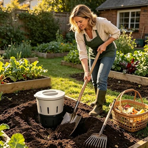 Bac à compost dans le sol en polyéthylène perforé pour déchets de cuisine - 3