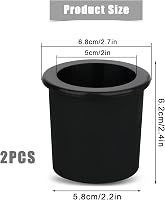 AIEX Szilikon Napernyő Lyuk Gyűrű 2 db 5 cm Átmérő Terasz Asztal Napernyő Dugó Kávézó Kert Fekete 2
