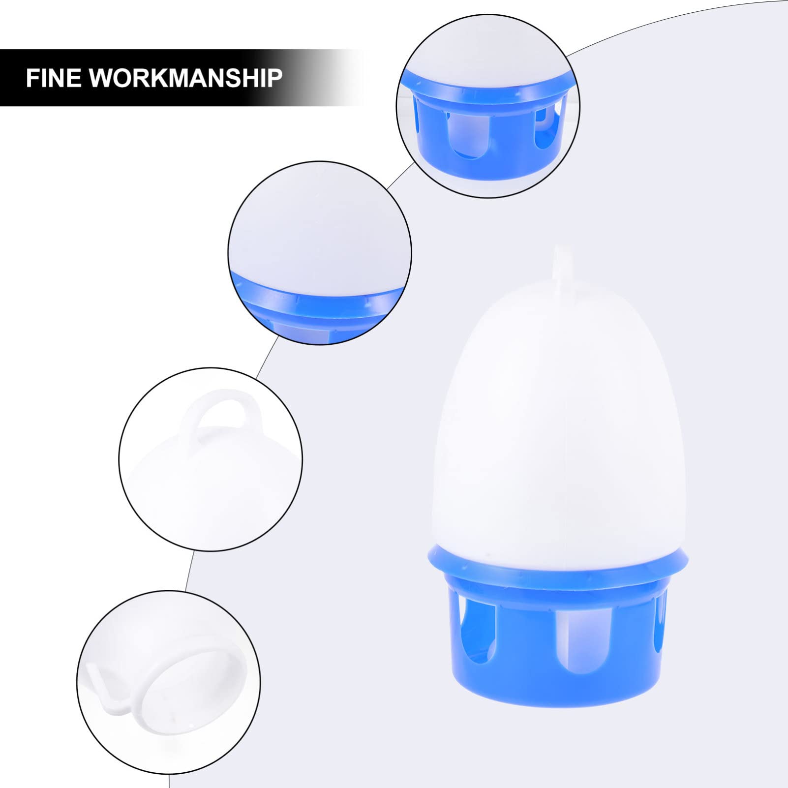 Abreuvoir pour Pigeons avec Échelle, Bouteille D’Eau Auto 1 Pièce | Pvc Bleu, Forme Ronde, Démontable et Facile à Nettoyer, Usage Domestique pour Oiseaux et Perroquets