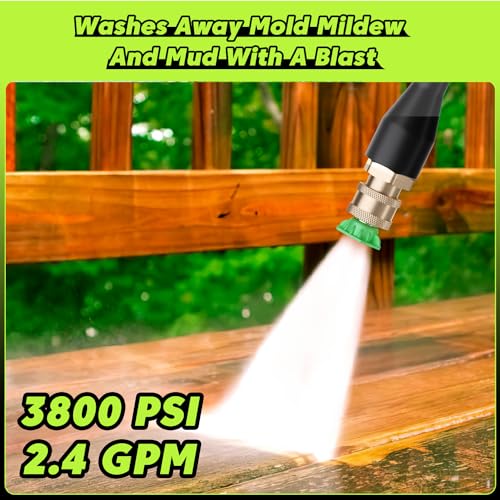 PowRyte Pressure Washer with Hose Reel, Foam Cannon, 4 Different Pressure Tips, Power Washer