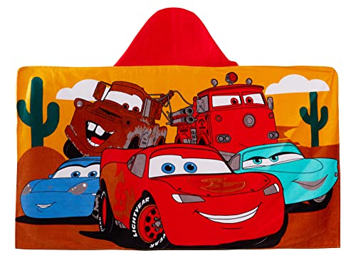 Disney Cars Kids Hooded Towel 100% Cotton Boys Bath Towel Childrens Dress Up Lightning McQueen Poncho Beach Towel Swimming Wrap Changing Robe - Image 3