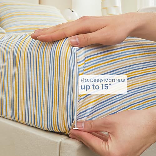 Mooreeke Striped Queen Bed Sheets thumb #2